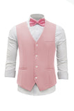 Gilet de costume pour homme rose à revers châle à poitrine unique