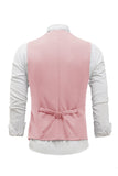 Gilet de costume pour homme rose à revers châle à poitrine unique