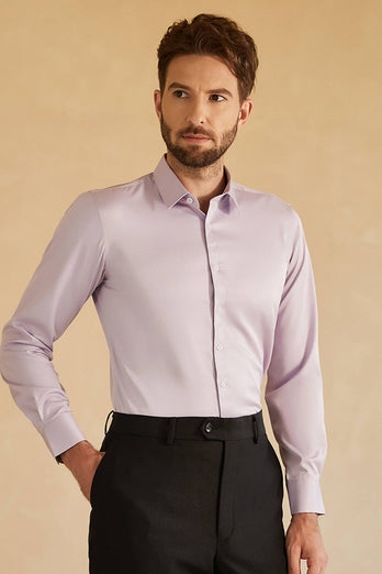 Chemise à manches longues violet costume solide