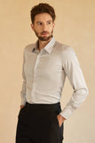 Chemise grise à manches longues pour homme