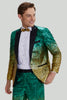 Charger l&#39;image dans la galerie, Or Vert Homme 2 Pièces Revers Crachés Paillettes Costumes