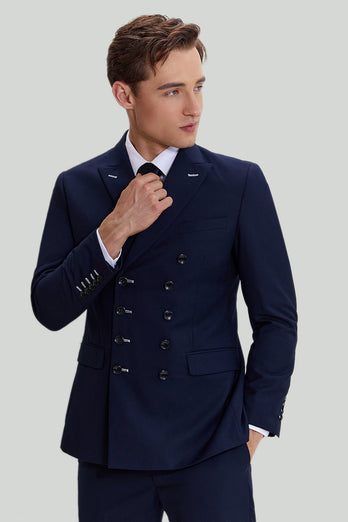 Navy Double Breasted Costume pour homme