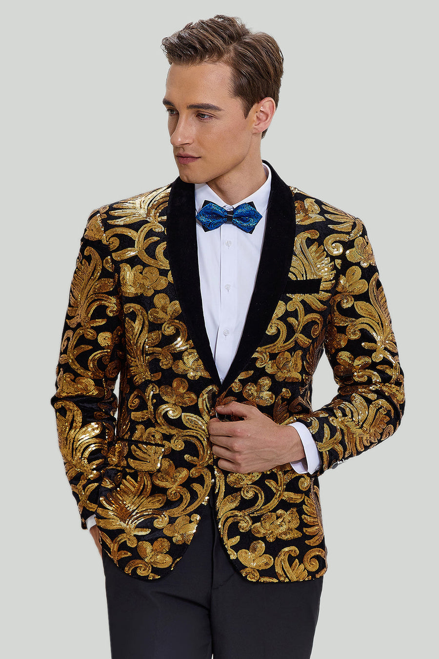 Blazer Un Bouton Veste à Paillettes Homme Blazer Brillant Fête
