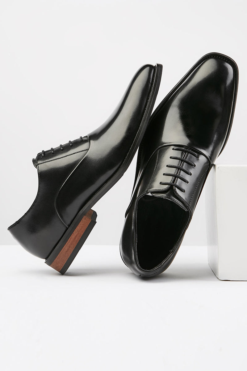 Charger l&#39;image dans la galerie, Chaussures habillées en cuir noir pour hommes