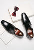 Charger l&#39;image dans la galerie, Black Monk Strap Chaussures habillées en cuir pour hommes