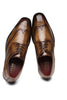 Charger l&#39;image dans la galerie, Brown Lace-Up Chaussures habillées en cuir slip-on pour hommes