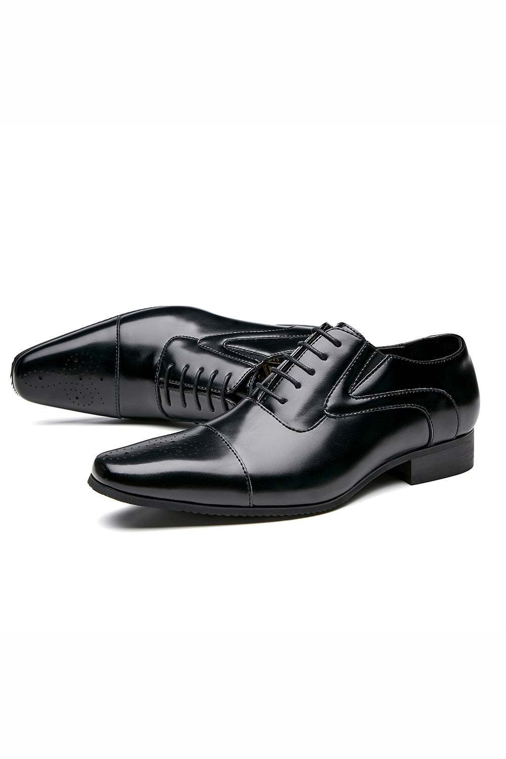 Chaussures formelles en cuir à lacets noirs pour hommes