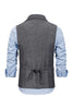 Charger l&#39;image dans la galerie, Revers gris à crans Homme Gilet avec chemises Ensemble d’accessoires