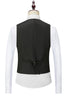 Charger l&#39;image dans la galerie, Noir Homme à poitrine unique Gilet avec chemises Ensemble d’accessoires