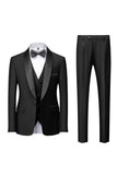 Gris Shawl Lapel Costumes 3 pièces pour hommes