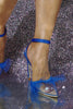 Charger l&#39;image dans la galerie, Chaussures à talons aiguilles en maille pointue bleue