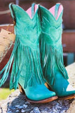 Bottines à franges rouge foncé
