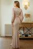 Charger l&#39;image dans la galerie, Glitter Mermaid Manches Longues Apricot Robe formelle
