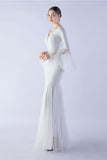 Vert foncé Sequin Col V Manches longues Sirène Robe Formelle