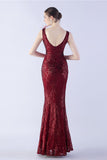 Robe de soirée perlée à col en V à col en V lilas avec plume