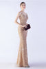 Charger l&#39;image dans la galerie, Glitter sirène bretelles spaghetti perlé symphonie noire robe formelle avec fente latérale