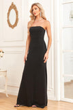 Robe de soirée longue sans bretelles sirène noire
