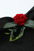 Charger l&#39;image dans la galerie, Chapeau noir style années 20 avec fleur
