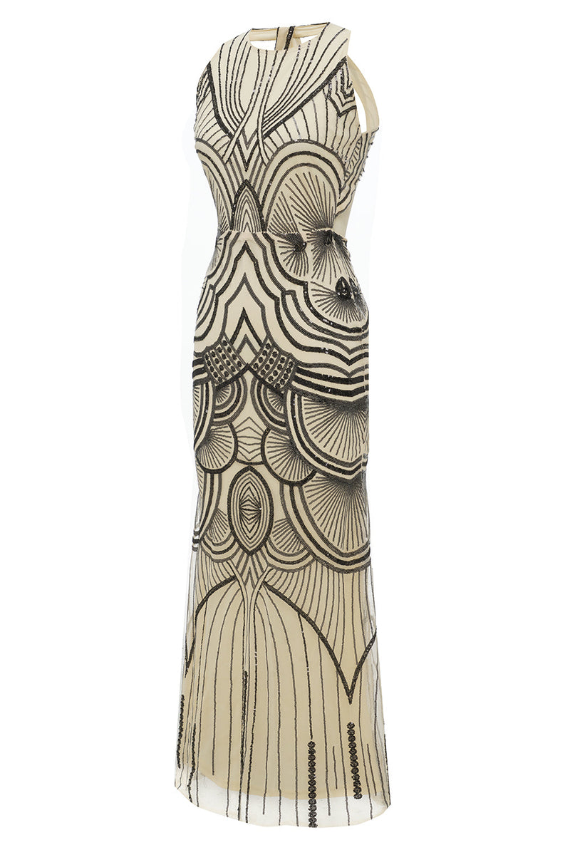 Charger l&#39;image dans la galerie, Robe de soirée Forma en ivoire noir des années 20