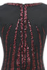 Charger l&#39;image dans la galerie, Noir Rouge Paillettes Longue Robe des années 20