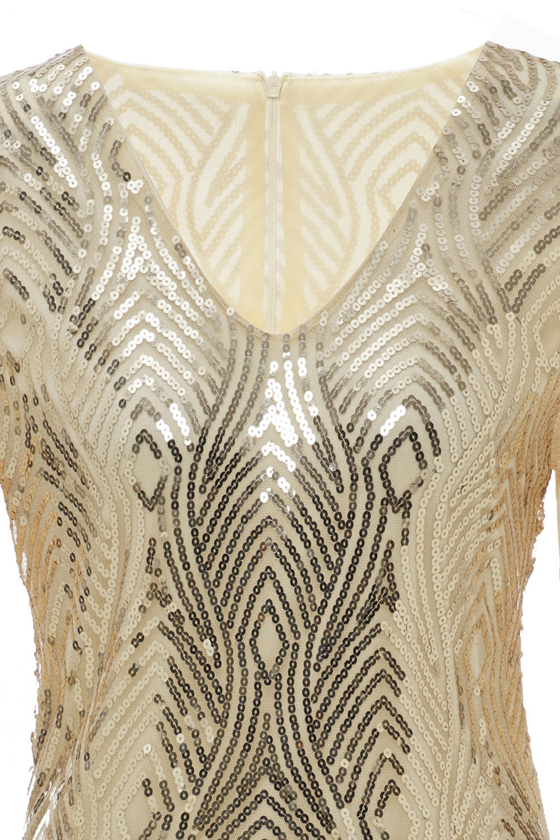 Charger l&#39;image dans la galerie, Robe à franges à paillettes vintage des années 20