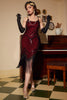 Charger l&#39;image dans la galerie, Robe à paillettes vintage des années 20 à franges
