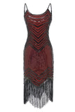 Robe à paillettes vintage des années 1920 à franges