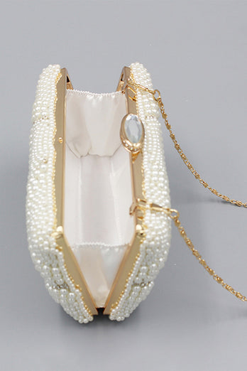 Pochette de fête de perles perlées d’ivoire