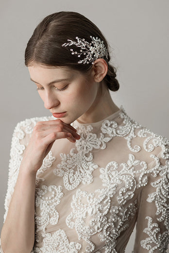 Accessoires de cheveux de mariée à la fleur de perle faits à la main