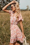 Blush Flower Print Summer Boho Robe