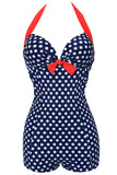 Taille Plus Noir et Blanc Polka Dots Maillot de bain Shorts