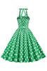 Charger l&#39;image dans la galerie, Robe pin up green Polka Dots années 1950