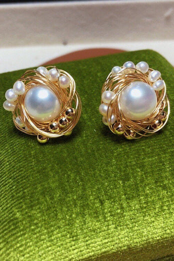 Perles naturelles Oreilles en métal