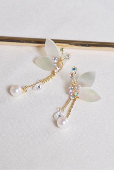 Boucles d’oreilles papillon en coquille de cristal de perle d’eau douce