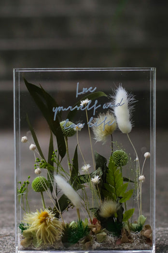 Cadre photo de fleur immortelle en acrylique