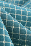 Vintage V Neck Blue Plaid Robe des années 1950
