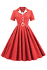 Charger l&#39;image dans la galerie, Retro Style Red Plaid Robe des années 1950