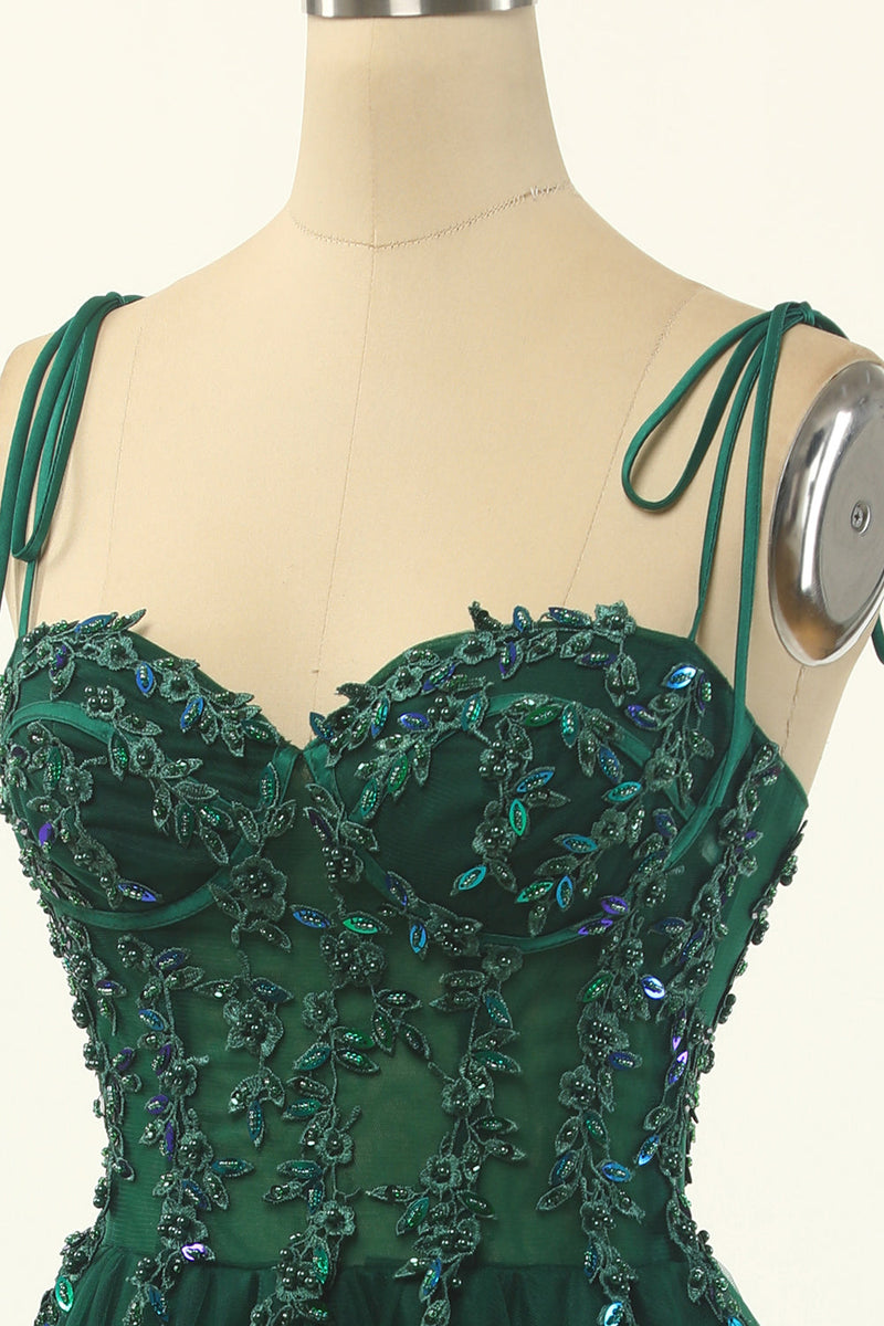 Charger l&#39;image dans la galerie, Robe de bal en tulle perlé vert
