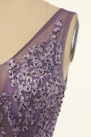 Tulle Purple A-line Robe de bal