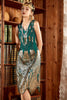 Charger l&#39;image dans la galerie, Gaine V Col Vert Foncé Paillettes Robe années 1920