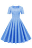 Charger l&#39;image dans la galerie, Rayures Manches Courtes 50s Swing Robe