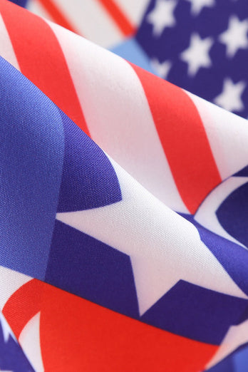 Robe rétro imprimée du drapeau américain avec nœud papillon