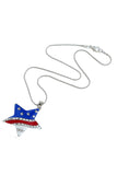 Collier de diamants Pentagram drapeau américain