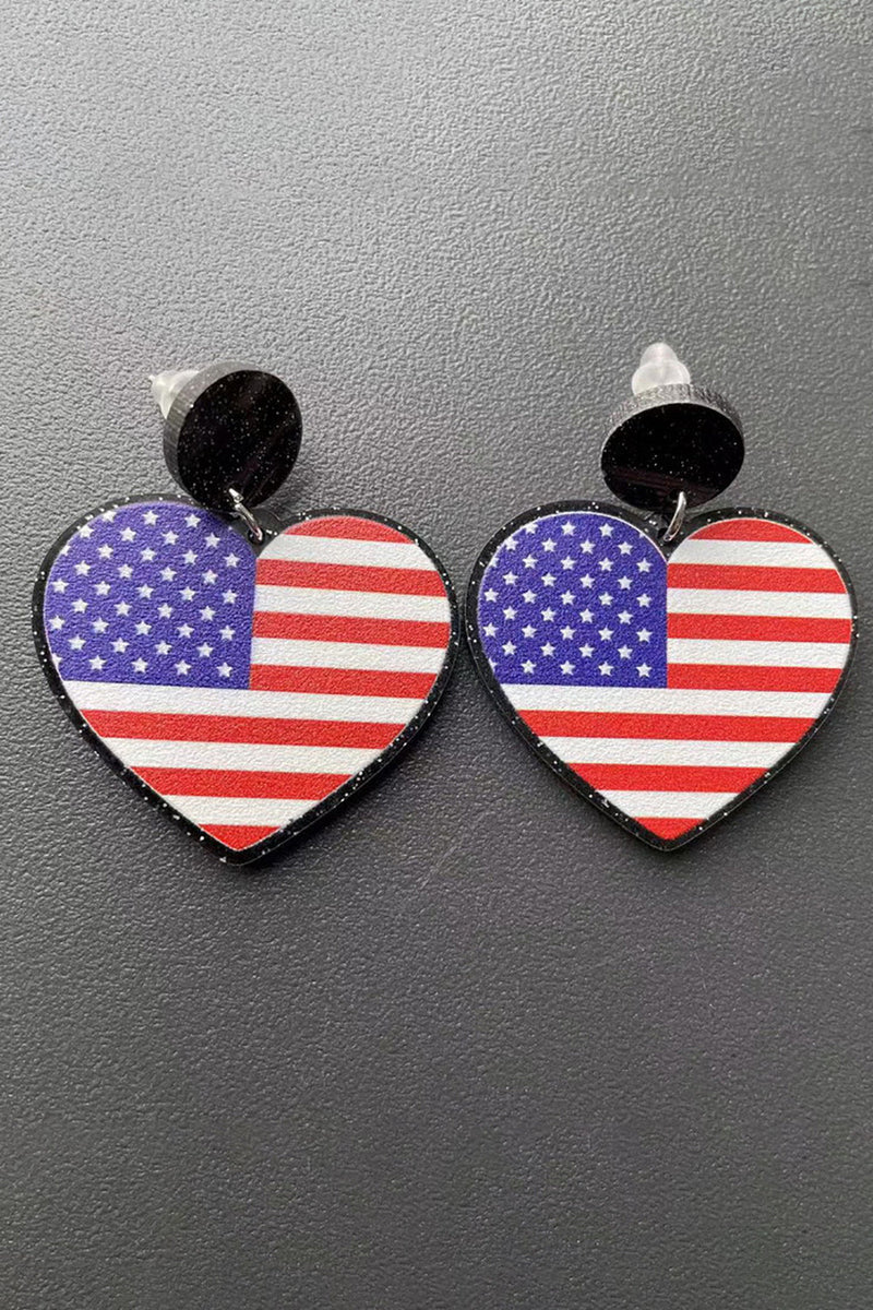 Charger l&#39;image dans la galerie, Boucles d’oreilles American Flag Heart
