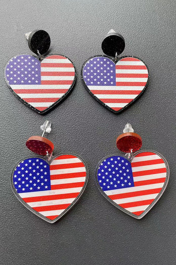 Boucles d’oreilles American Flag Heart