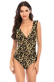 Maillot de bain taille haute à pois une pièce