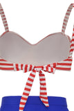 Maillot de bain deux pièces à pois taille haute