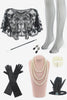 Charger l&#39;image dans la galerie, Paillettes noires Années 20 Flapper Plus Taille Robe avec 20s Accessoires Set