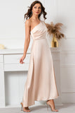 Champagne One Shoulder Sleeveless Prom Robe de bal