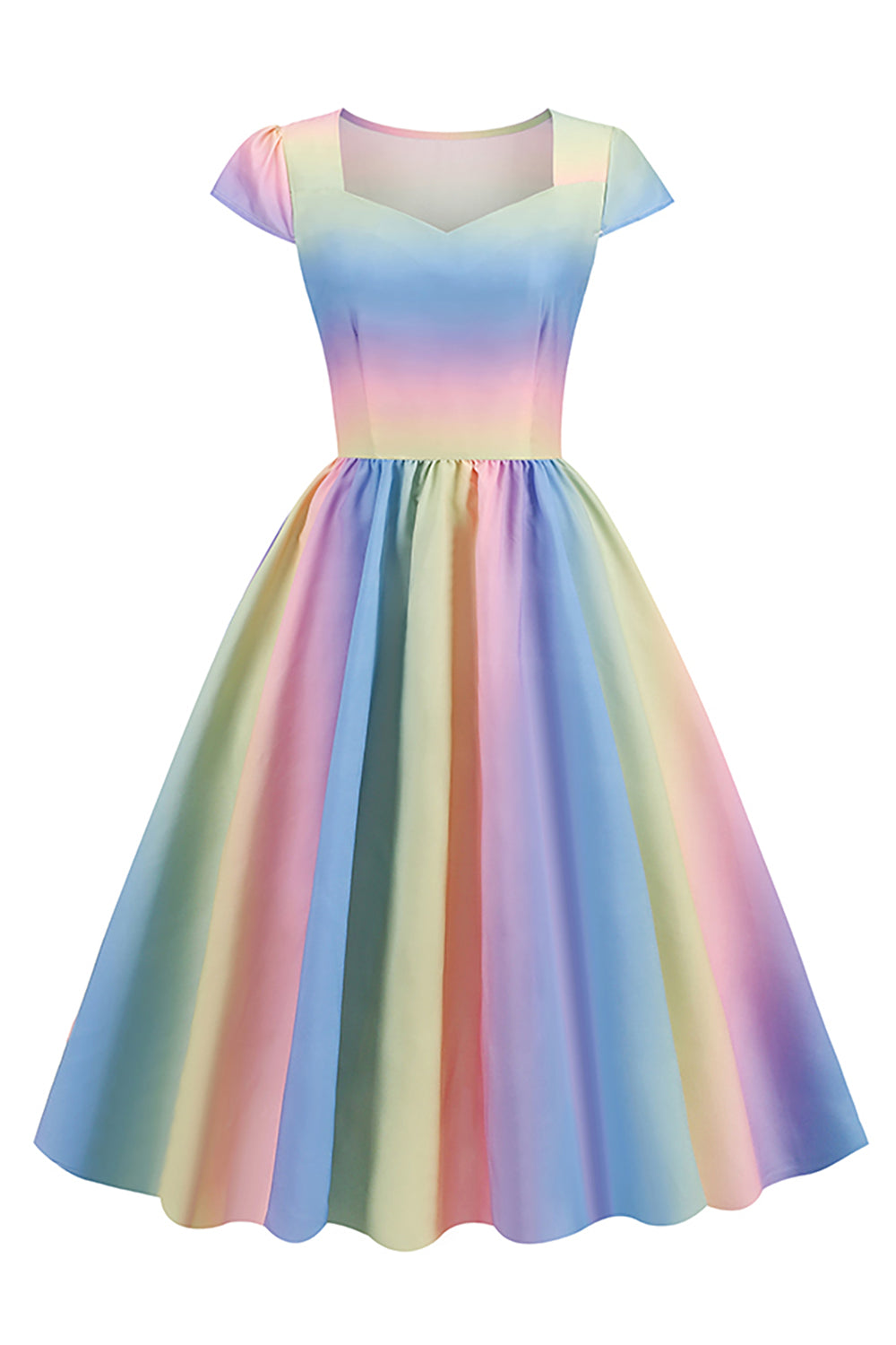 Multi Couleur Imprimée Vintage Des Années 50 Robe